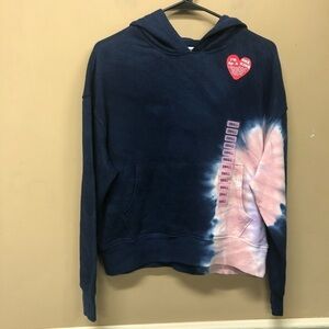 Wildfox Navy and Pink Tie-Dye Sweater